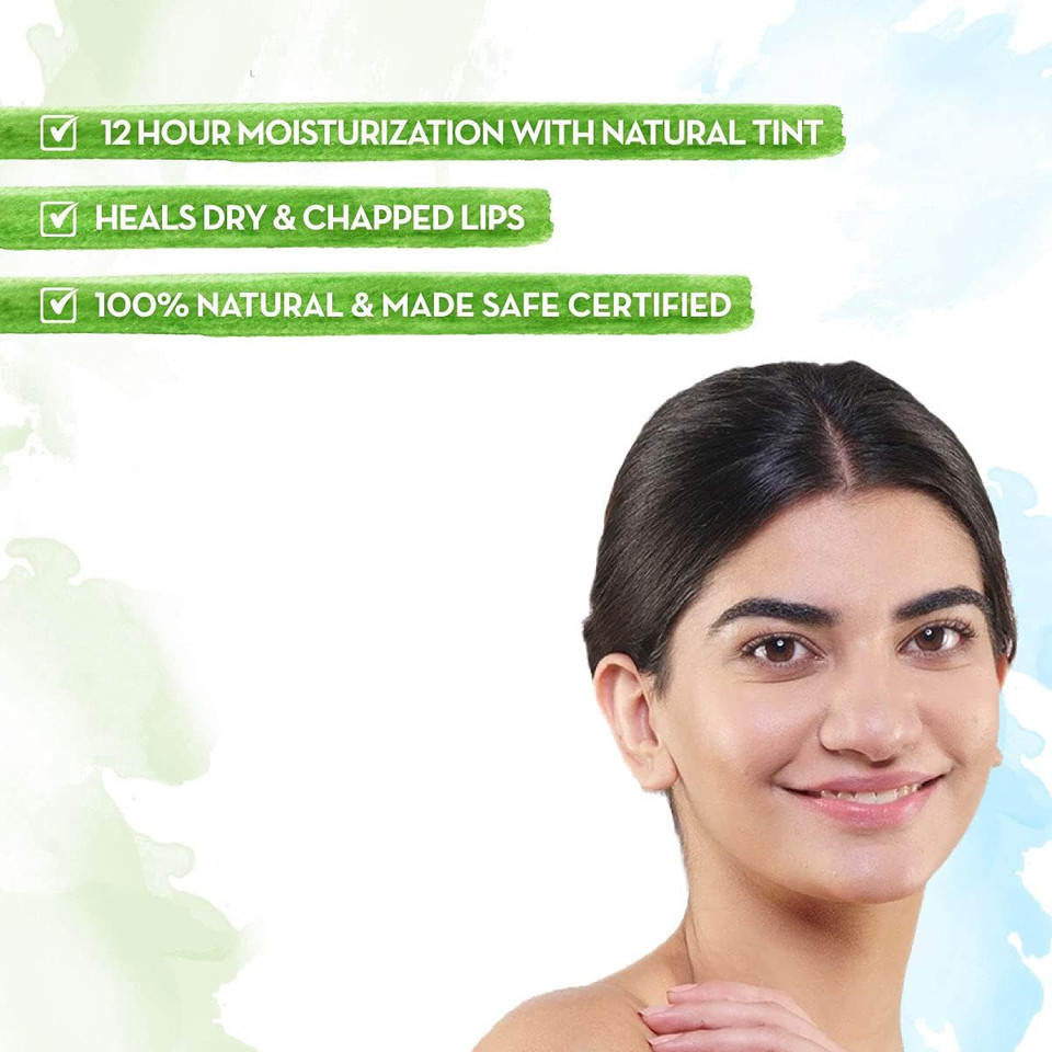 Mamaearth Nourishing Cherry Tinted Natural Lip Balm | 12 Hour Moisturization With Coconut Oil & Cherry | Relieves Dry, Cracked Lips & Makes Lips Soft & Supple | 0.07 Oz/2G