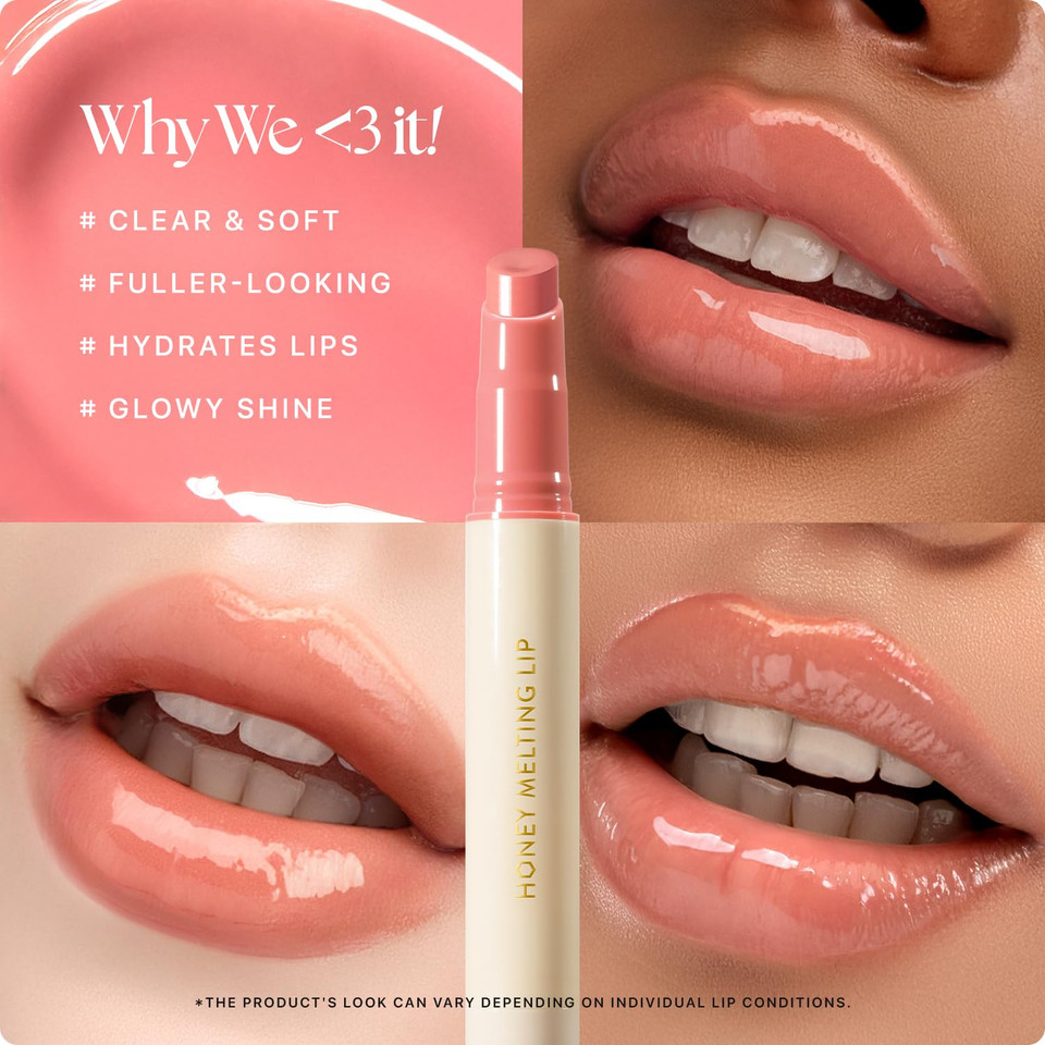 Nature Republic Honey Melting Lip (18 Rose Pink) Soft Lip Stick, Hydrating Gloss, Moisturizing Balms, Sheer Tint, Shine & Nude, Glowy Finish, Korean Make Up