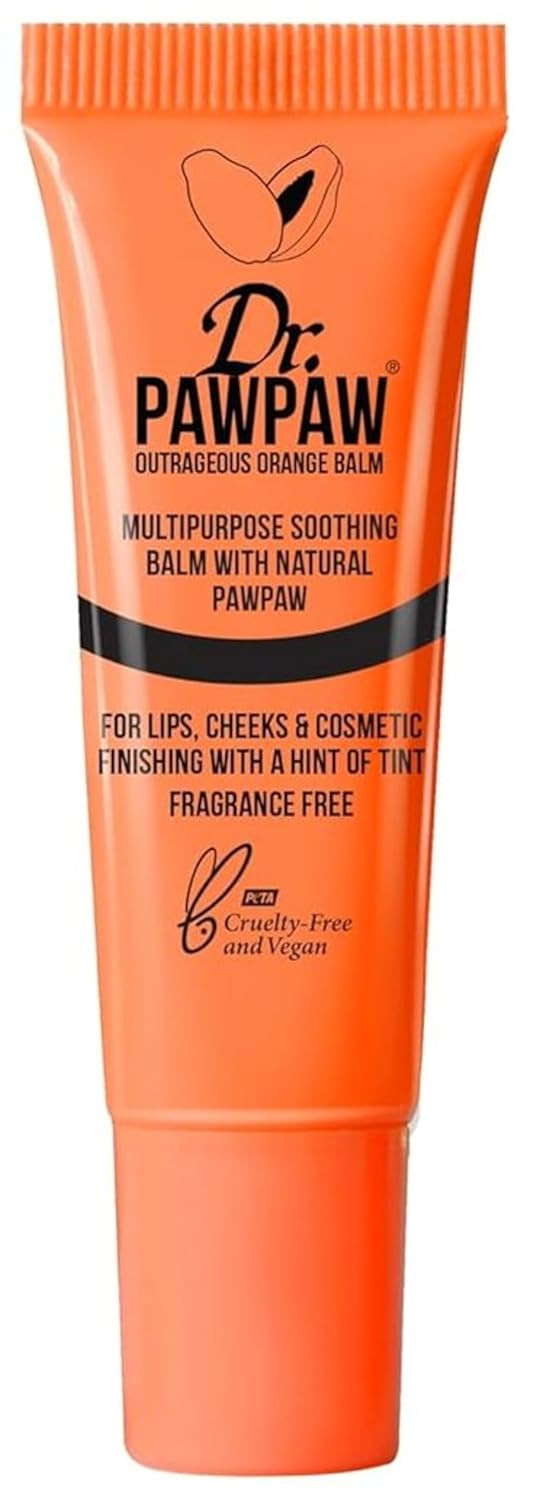 Dr.Pawpaw Outrageous Orange Balm, Multi-Purpose Natural No Fragrance, For Hydrating Lips, Skin, Hair, Cuticles, Nails & Beauty Finishing (10 Ml)