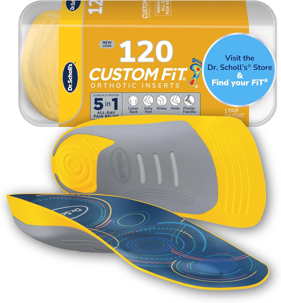 Dr. SchollS Custom Fit Orthotics 3/4 Length Arch Support Shoe Inserts - Plantar Fasciitis Relief Insoles For Men And Women, Immediate All-Day Total Lower Body Pain Relief, Fsa Hsa Eligible, Cf120