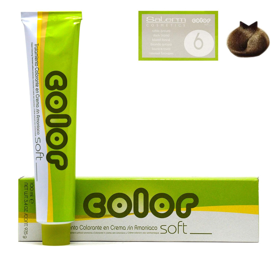 Salerm Colorsoft Cream Treatment Without Ammonia #6 Dark Blonde, 3.4 Ounce