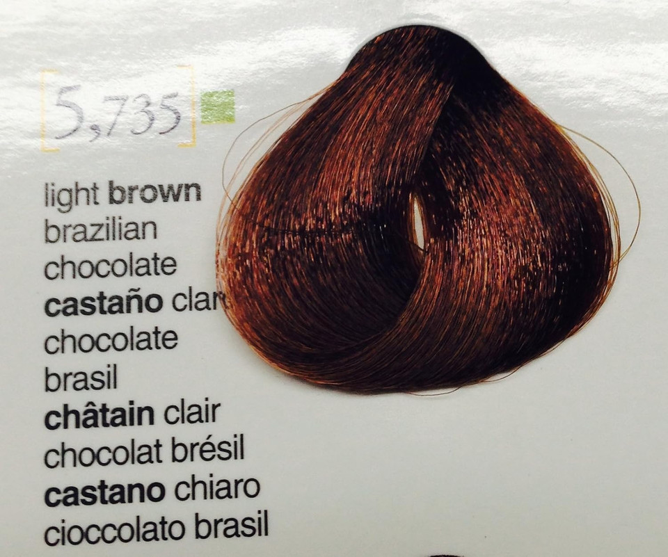 Salermvison Hair Coloring Cream #5.735 Light Brown Brazilian Chocolate, 2.3 Ounce / 75 Milliliter