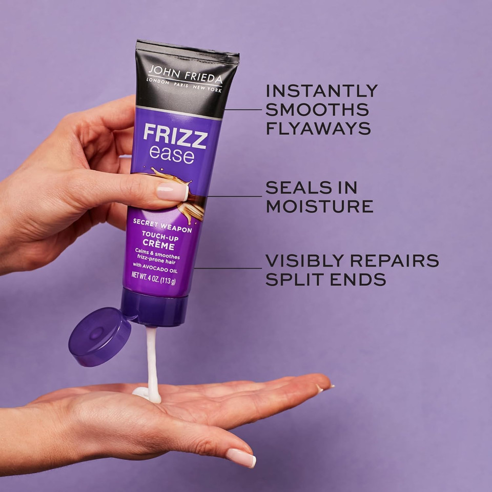 John Frieda Frizz Ease Secret Weapon Touch-Up Crème - Anti-Frizz Styling Cream For Smooth, Frizz-Prone Hair, 4 Oz
