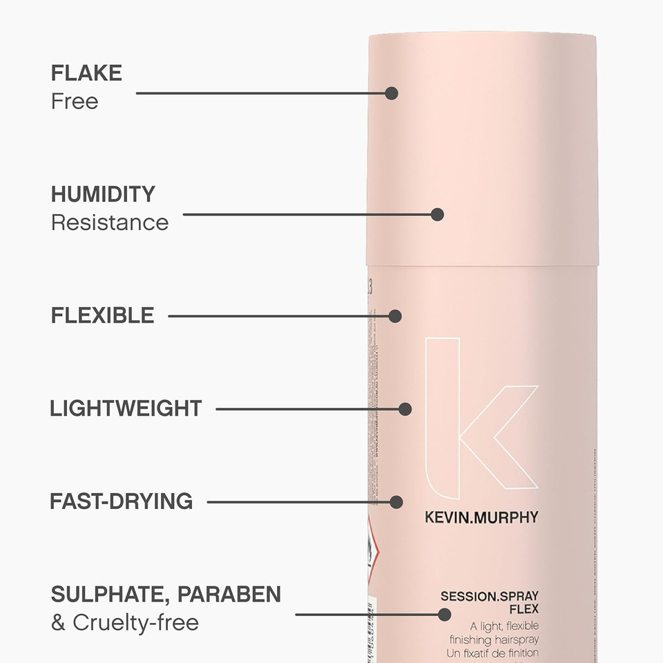 Kevin.Murphy Session.Spray Flex - Flexible Finishing Hair Spray - For All Hair Types - Lightweight Hold - Humidity Resistant Hair Care - 337 Ml / 11.4 Fl Oz Kevin.Murphy Session.Spray Flex - Flexible Finishing Hair Spray - For All Hair Types - Lightweight Hold - Humidity Resistant Hair Care - 337 Ml / 11.4 Fl Oz