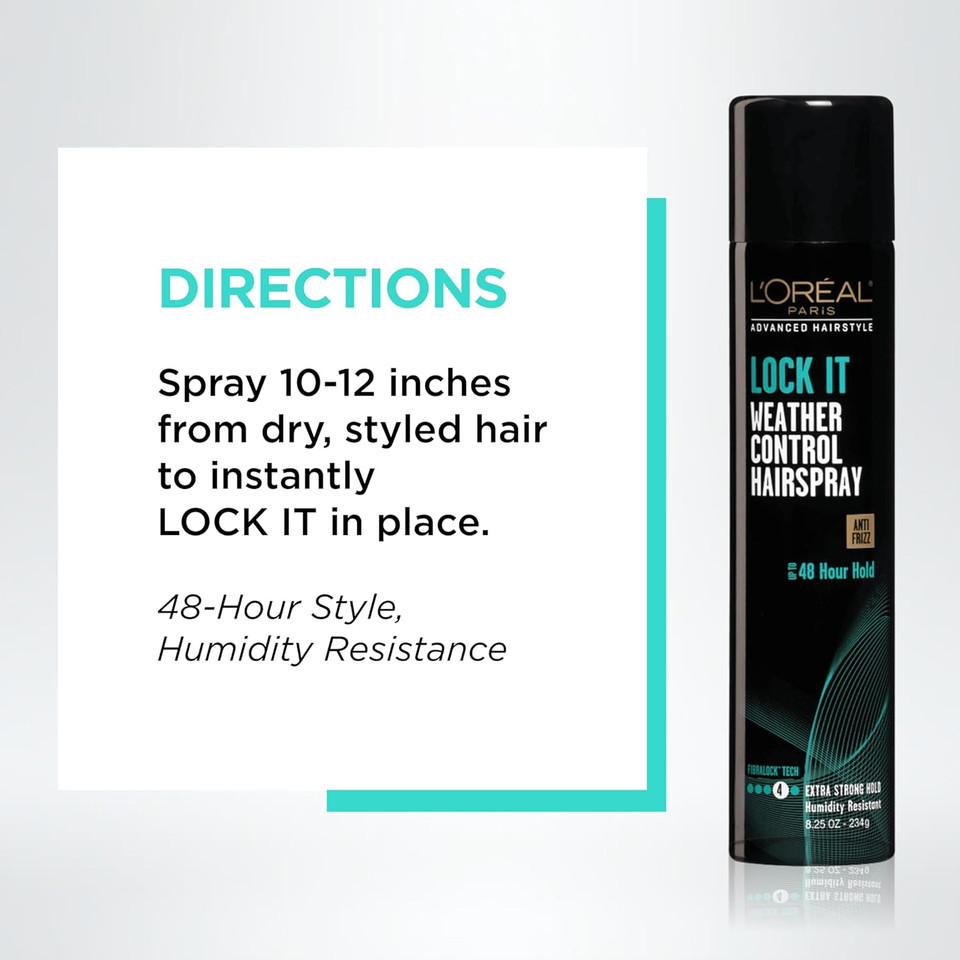 L'Oréal Paris Advanced Hairstyle Lock It Weather Control Hairspray, 8.25 Oz. (Packaging May Vary)