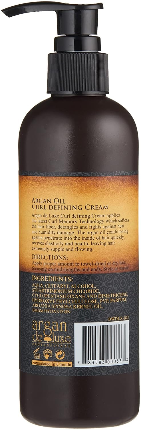 100% Pure Organic Moroccan Argan Oil Curl Defining Cream Restores Shine And Softness For All Curl Types. Formulated To Hold Curls Pattern 8 Oz
