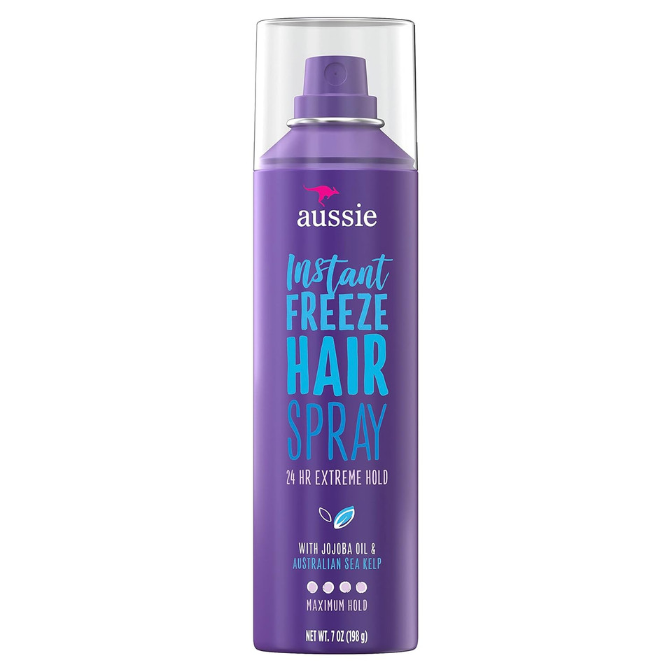 Aussie Instant Freeze With Jojoba Oil & Sea Kelp Hairspray, 7.0 Oz, 7 Fl Oz