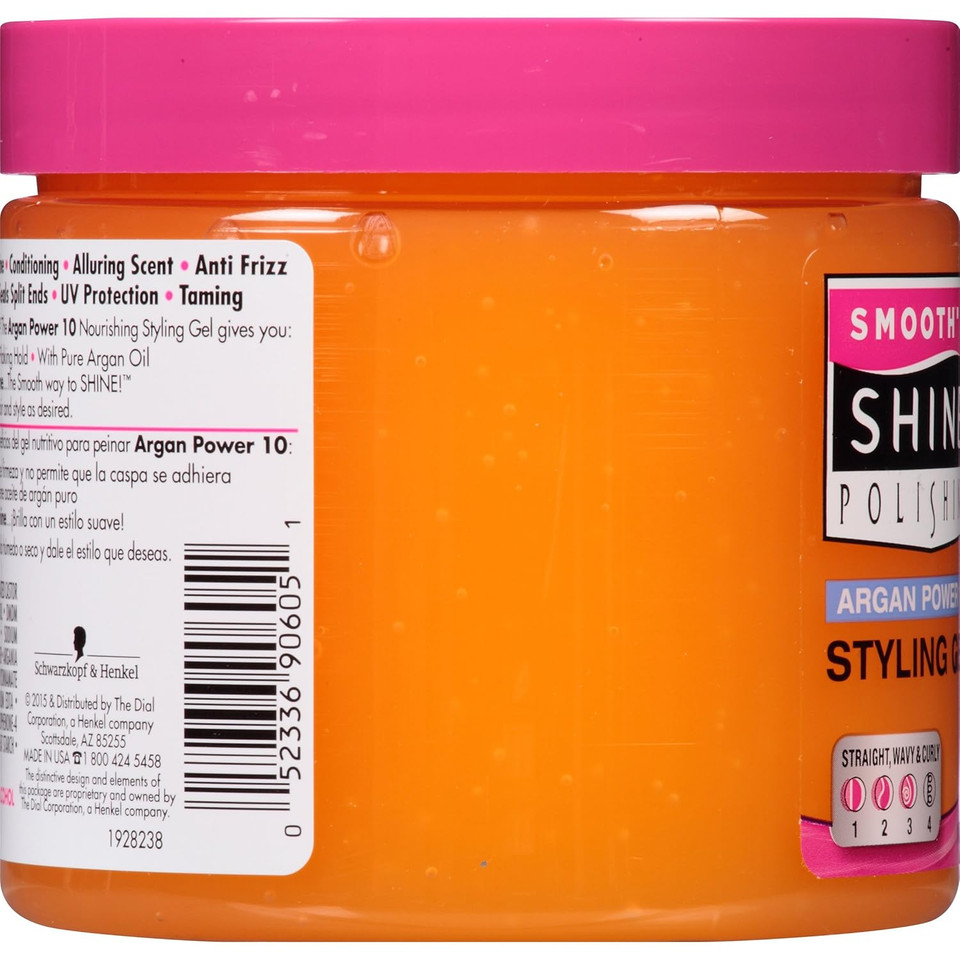Smooth N Shine Argan Power 10 Nourishing Styling Gel, 16 Ounce