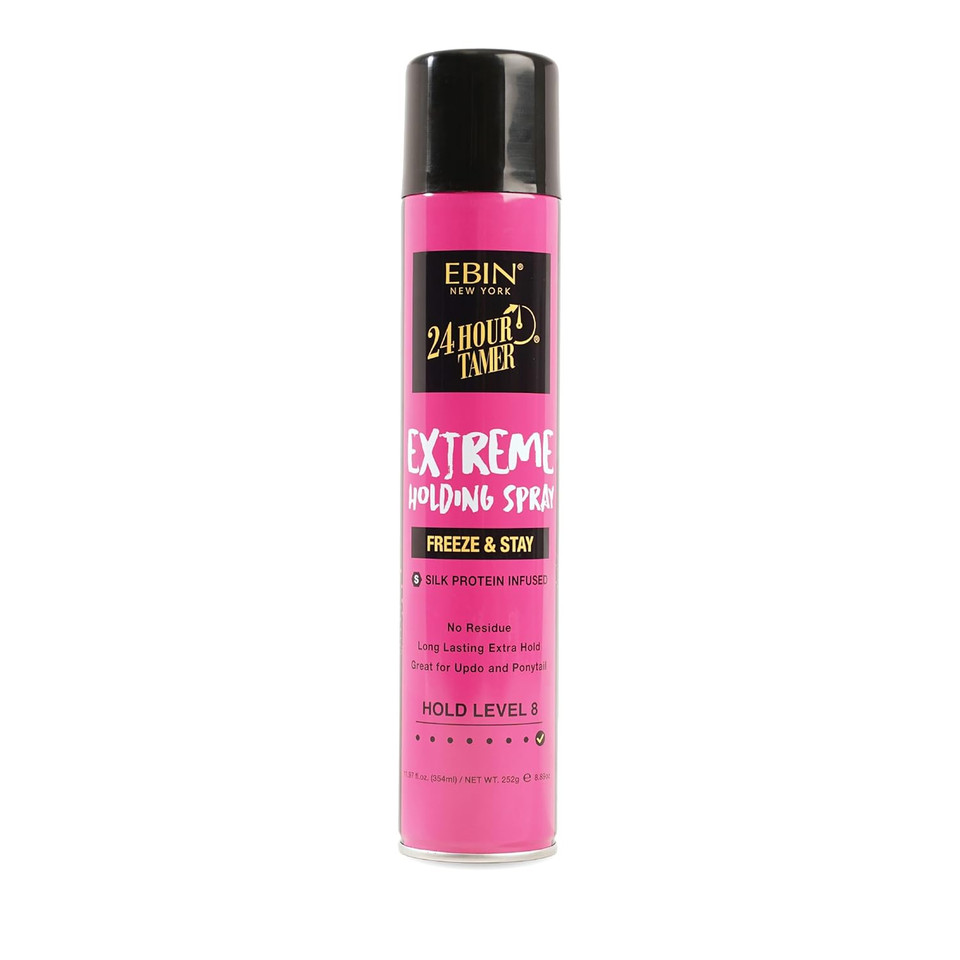 Ebin New York 24 Hour Tamer Intense Holding Spray - Freeze & Stay 12.13Oz/ 480Ml | Tames Frizz & Flyaway, Gives High Shine & Volume, All Day Hold