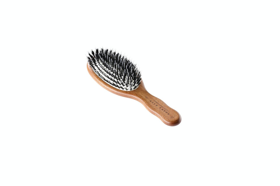 Acca Kappa Classic Oval Hair Brush Travel Size Mixed Boar And Nylon Bristles Kotibé Wood Scalp-Massage Detangler Acca Kappa Classic Oval Hair Brush Travel Size Mixed Boar And Nylon Bristles Kotibé Wood Scalp-Massage Detangler