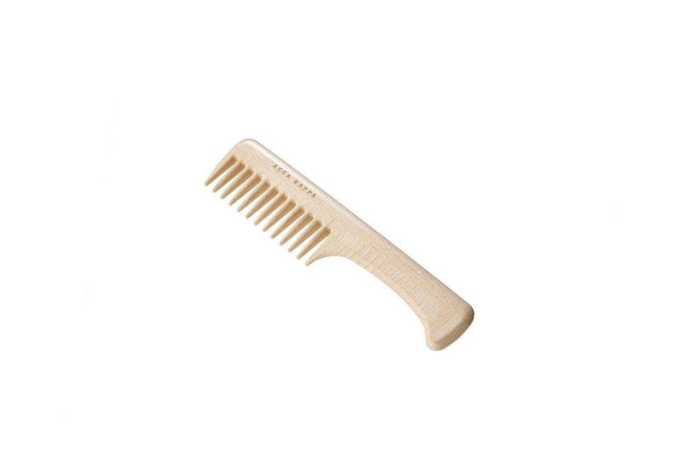 Acca Kappa Natura Coarse Tooth Comb  Beech Wood Handle For Thick And Curly Hair Acca Kappa Natura Coarse Tooth Comb  Beech Wood Handle For Thick And Curly Hair