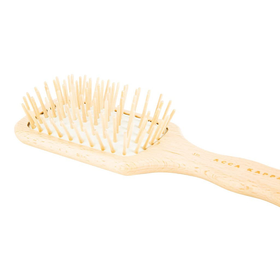 Acca Kappa Natural Paddle Hair Brush Travel Size Wooden Pins Beechwood Anti-Static Scalp-Massage Detangler Acca Kappa Natural Paddle Hair Brush Travel Size Wooden Pins Beechwood Anti-Static Scalp-Massage Detangler