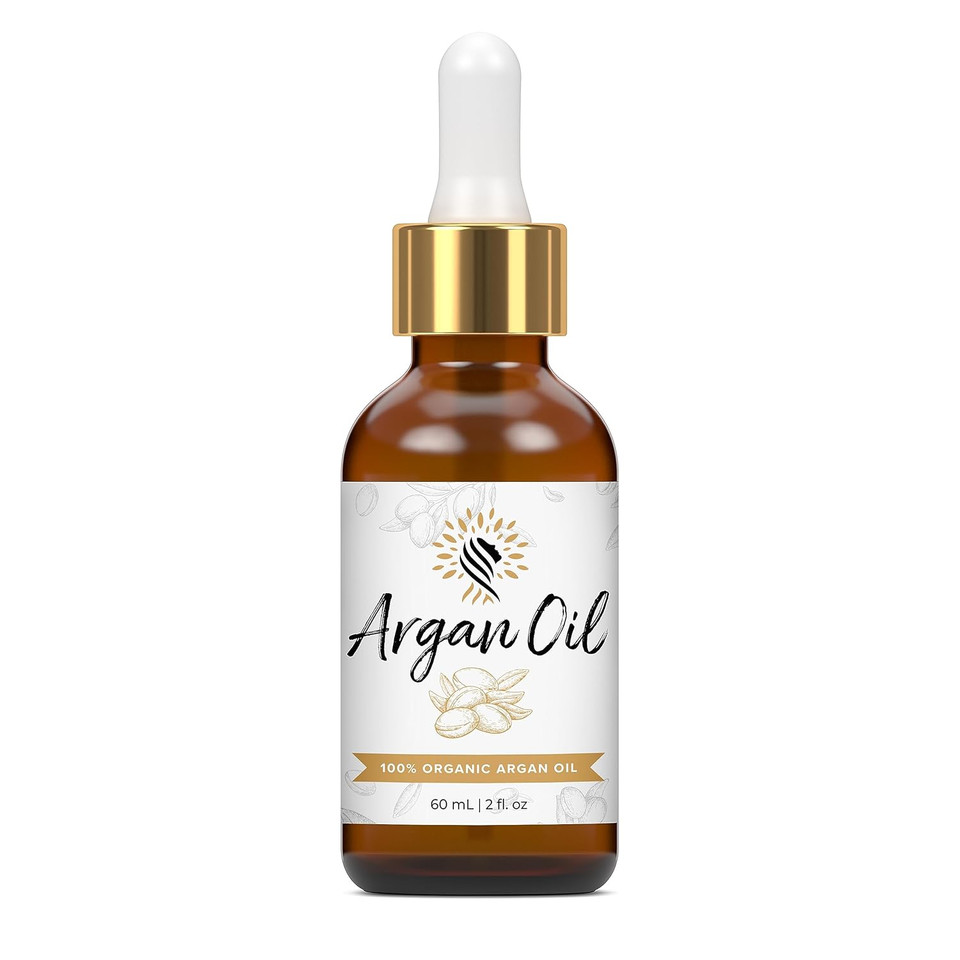 Argan Cosmetics 100% Pure Organic Moroccan Argan Oil For Hair, Skin, Nails, Cuticles, Face & Beards - Cold Pressed, Unscented - Filtered Through Cotton & Charcoal - All Natural Moisturizer - 2 Fl Oz
