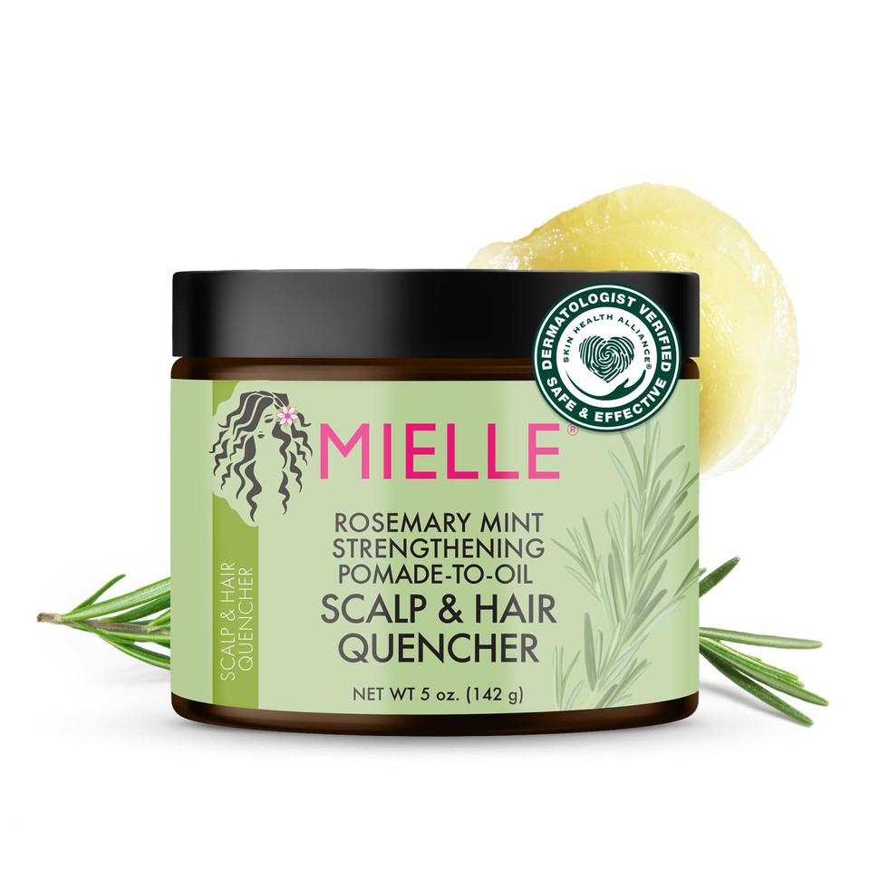 Mielle Organics Rosemary & Mint Hair Pomade For Women & Men - Conditioning Natural Hair Moisturizer To Quench The Scalp, Lock In Wave Patterns, Add Shine & Help Protect Against Dryness (5 Oz)