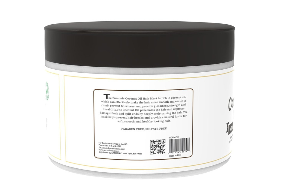 Pursonic 100% Natural Coconut Oil Hair Mask Deep Conditioner For Strength And Volume