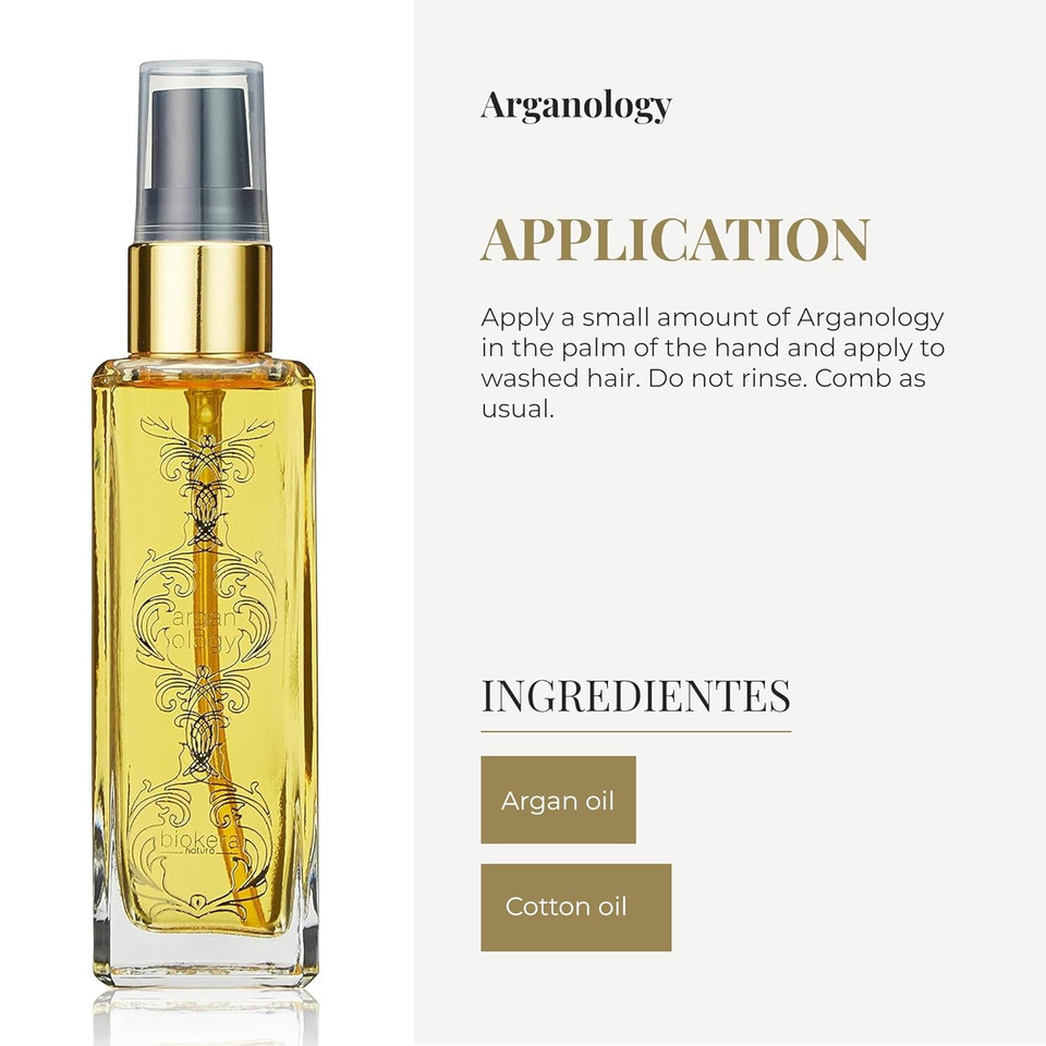 Salerm - Argan Oil Hair Serum - Biokera Arganology - 60 Ml - For Very Dry And Damaged Hair - Nutrition And Shine - Revitalizes Hair - Extra Hydration