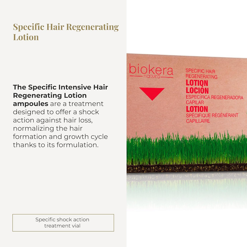 Salerm - Intensive Scalp Serum - Biokera Natura - 6 X 10 Ml - Fortifying Hair Treatment For Women And Men - With Ginseng And Ginkgo Biloba - Strengthens Weakened Hair