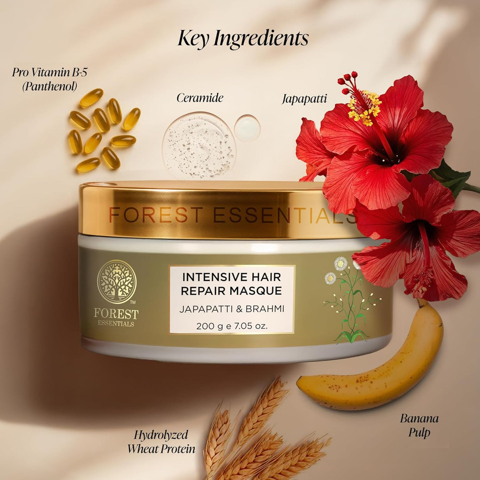 Forest Essentials Intensive Hair Repair Masque, Japapatti And Brahmi, 200G