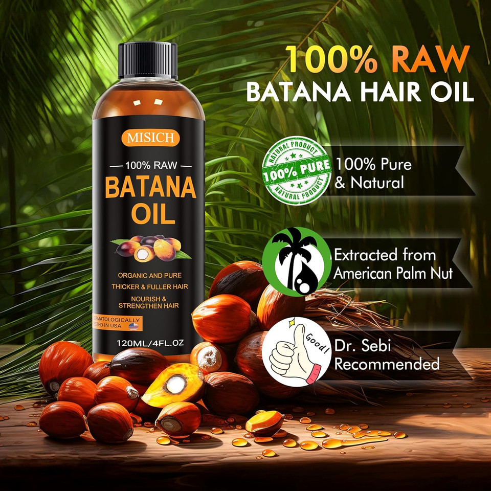 Dr Sebi Raw Batana Oil, 100% Natural Organic Hair Growth Oil For Men & Women, Sourced From Honduras, Pure, Unrefined, Enhances Thickness, Prevent Hair Loss 4 Oz Dr Sebi Raw Batana Oil, 100% Natural Organic Hair Growth Oil For Men & Women, Sourced From Honduras, Pure, Unrefined, Enhances Thickness, Prevent Hair Loss 4 Oz