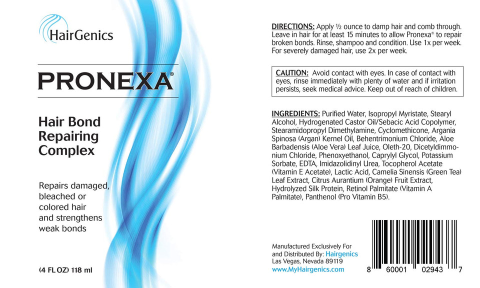 Hairgenics Pronexa Hair Bonder Bond Repairing Complex And Conditioner For Damaged And Treated Hair. 4 Fl Oz Provides 8 Full Treatments