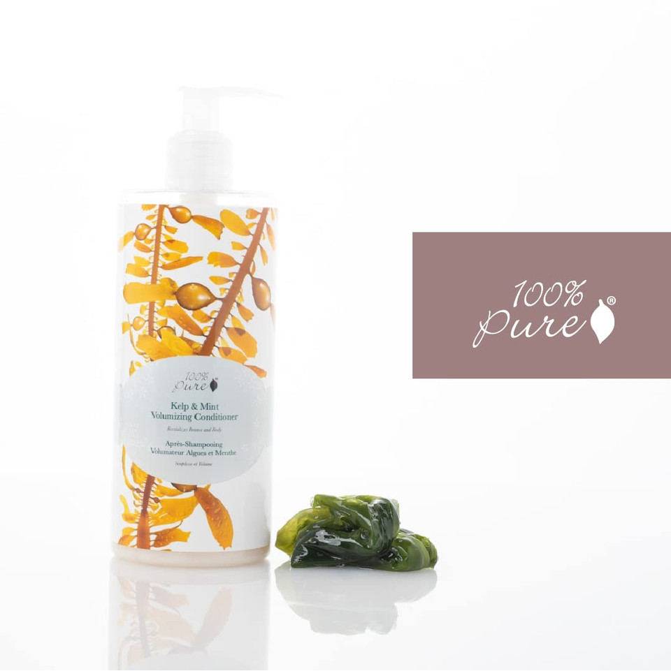 100% Pure Kelp & Mint Volumizing Conditioner Moisturizer & Deep Hydration - Botanical Body Boost For Dry, Damaged Thinning Hair, Promotes Healthy Growth For Women & Men - Sulfate Free - 8 Fl Oz