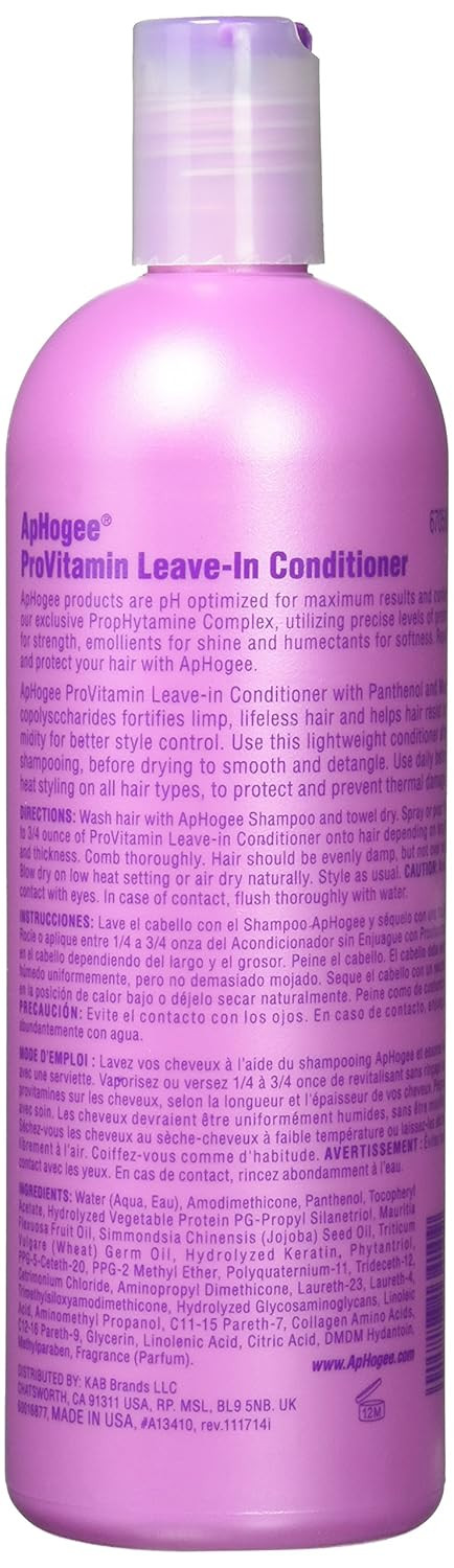 Aphogee Pro-Vitamin Leave-In Conditioner, 8 Fl Oz