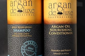 Argan De Luxe 100% Pure Organic Moroccan Argan Oil Nourishing Mint Shampoo & Conditioner 500Ml (Shampoo+Conditioner 500Ml) By Argan Deluxe