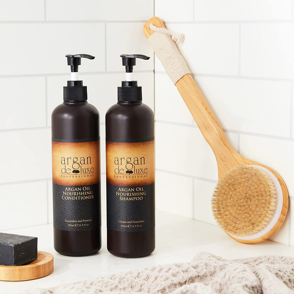Argan De Luxe 100% Pure Organic Moroccan Argan Oil Nourishing Mint Shampoo & Conditioner 500Ml (Shampoo+Conditioner 500Ml) By Argan Deluxe
