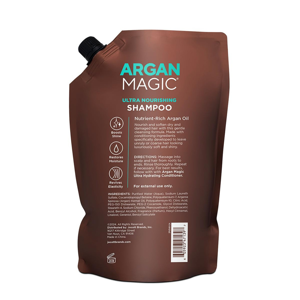 Argan Magic Ultra Nourishing Shampoo - Argan Oil And Antioxidants To Nourish And Restore Damaged And Over-Processed Hair Types | Made In Usa, Paraben Free, Cruelty Free (1 Liter)