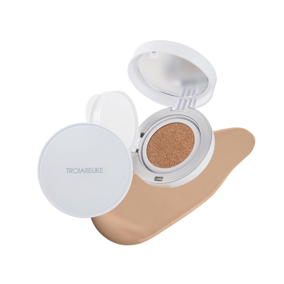 Troiareuke A+ Cushion Foundation (Shade 23) I Natural Coverage Foundation Makeup, Moisturizing Finish For Sensitive, Oily, Combination Skin, Skin Care Cushion I Korean Aesthetic Makeupshade 23