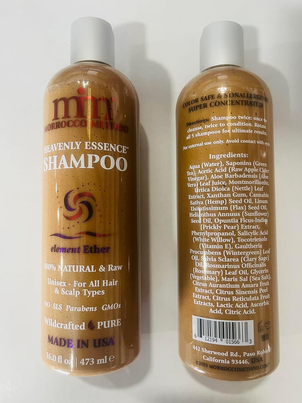 Morrocco Method Heavenly Essence Shampoo. 100% Natural & Raw. Unisex For All Hair & Scalp Types. No Sls, Parabens Or Gmo'S. Made In Usa. 16 Oz