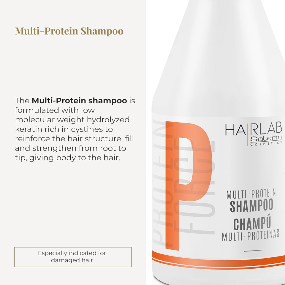 Salerm - Fortifying Shampoo - Multi-Protein Hair Lab Shampoo - 300 Ml - Helps Nourish And Strengthen Hair - Adds Volume - Paraben-Free
