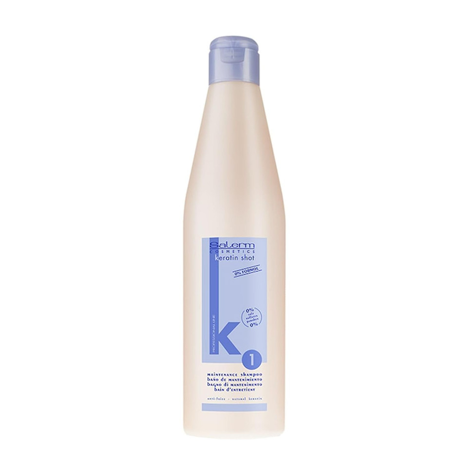 Salerm - Keratin Shot - Sulfate-Free Shampoo - 500 Ml - Preparation And Maintenance For Keratin Straightening Treatment - Smooth And Shiny Hair