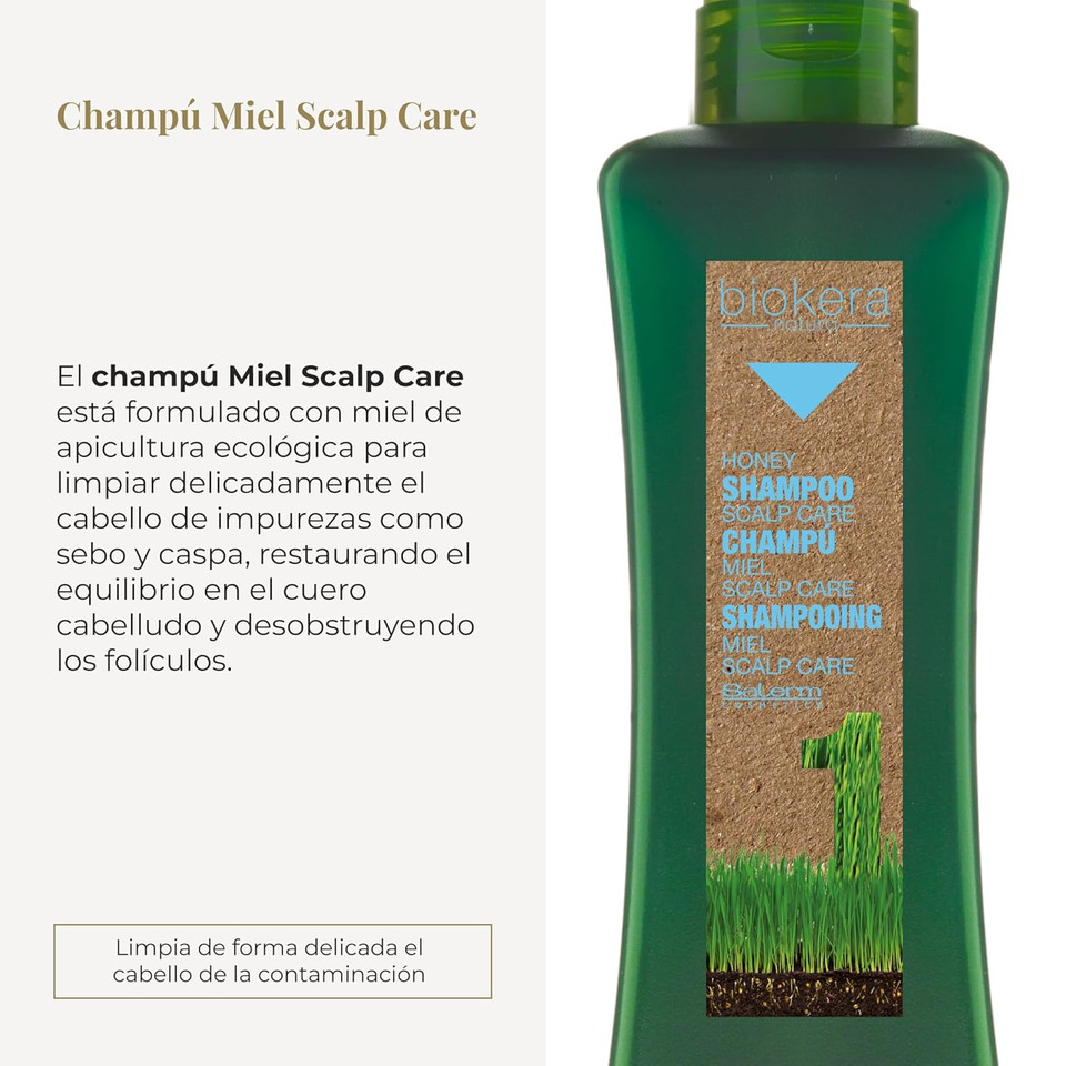 Salerm - Sensitive Scalp Shampoo - Biokera Natura Honey Scalp Care Shampoo - 300 Ml - Helps Cleanse The Scalp Of Sebum And Flakes - Supports Healthy Hair - Helps Maintain Scalp Health