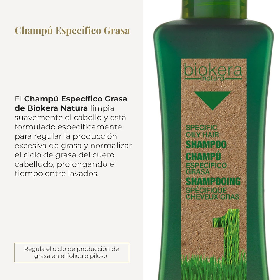 Salerm Biokera Specific Oily Hair Shampoo For Unisex, 10.8 Ounce