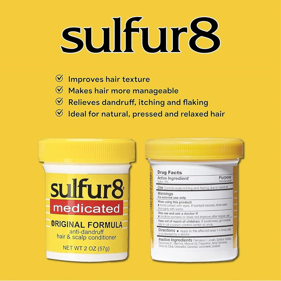 Sulfur8 Medicated Original Formula Anti-Dandruff Hair & Scalp Conditioner, 2 Oz - 3 Pack