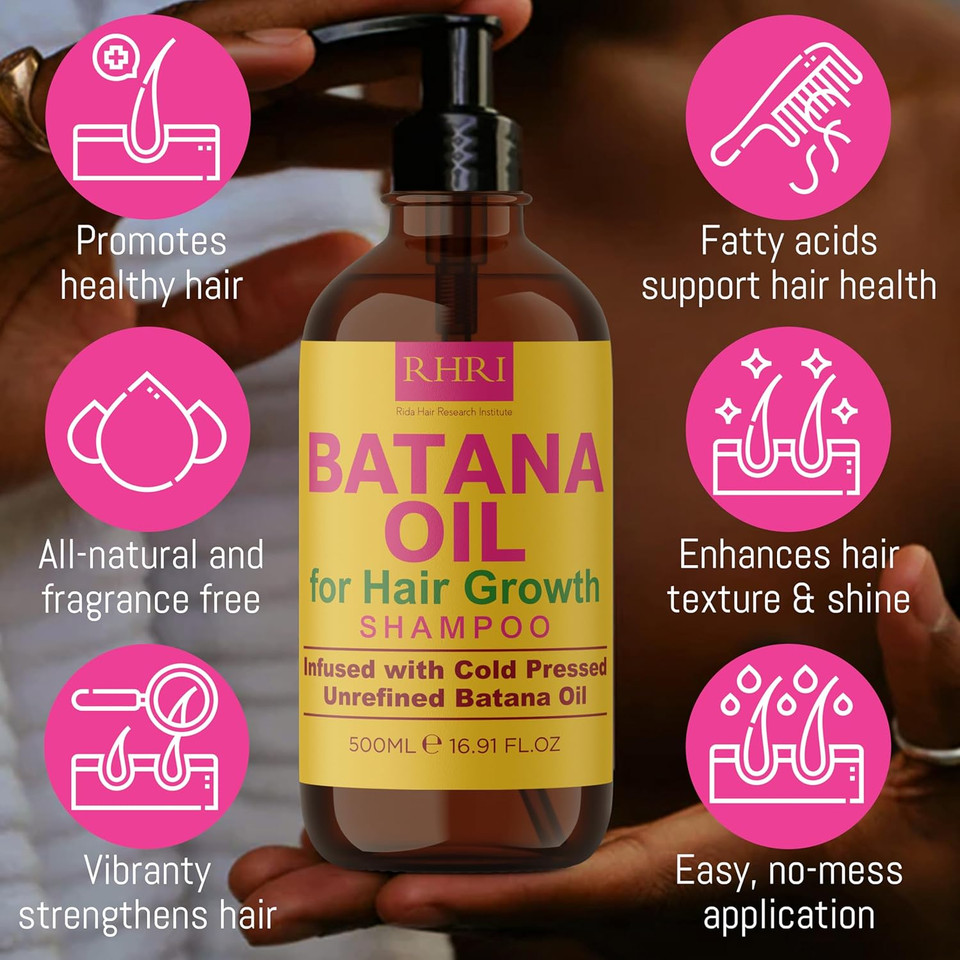 Batana Oil Shampoo And Conditioner Set | Raw Organic Batana Oil For Hair Growth | Clarifying & Thickening Treatment For Thinning Hair | Shampoo And Conditioner For Men & Women