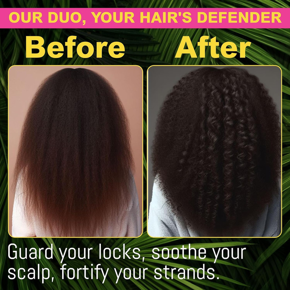 Batana Oil Shampoo And Conditioner Set | Raw Organic Batana Oil For Hair Growth | Clarifying & Thickening Treatment For Thinning Hair | Shampoo And Conditioner For Men & Women