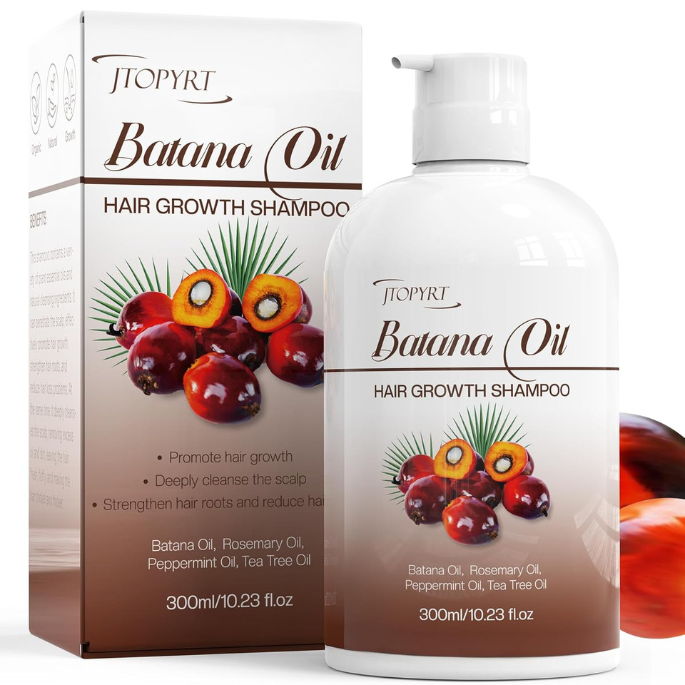 Batana Oil Shampoo: Hair Growth Shampoo With 7 Botanicals Oil For Thinning Hair Damaged Hair Quality For Men/Women Daily Hair Care At Home 10.23 Fl.Oz