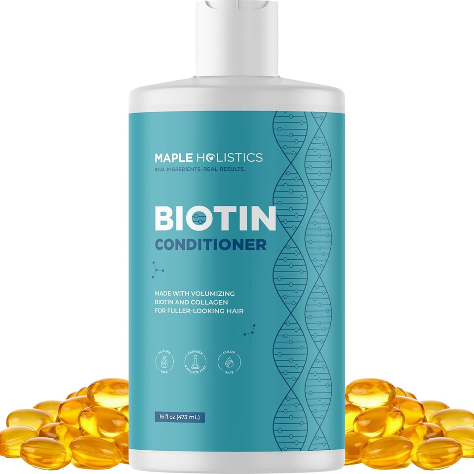 Biotin Conditioner For Thinning Hair - Volumizing Conditioner For Fine Thin & Weak Hair - Sulfate Paraben & Silicone Free With Nourishing Plant Proteins Argan Oil Green Tea & B Vitamins (16 Fl Oz)