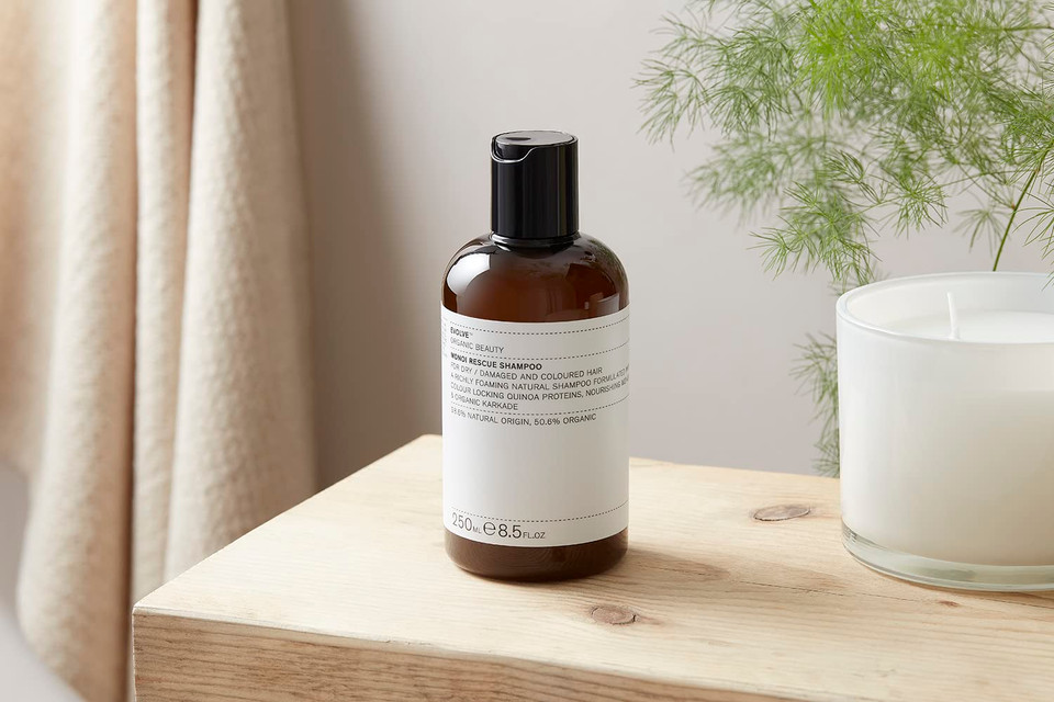 Evolve Organic Beauty - Natural Monoi Rescue Shampoo | Small Batch, Vegan Clean Beauty (8.5 Fl Oz | 250 Ml) Packaging May Vary