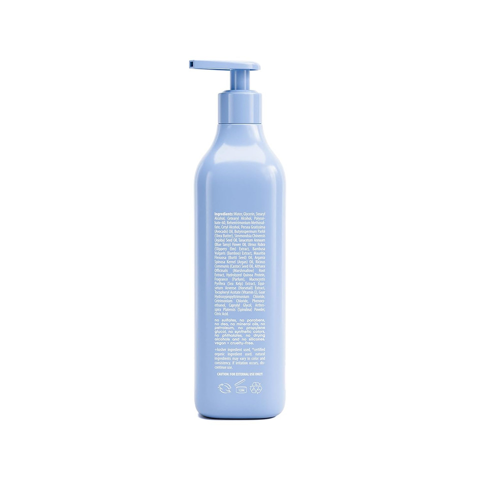 Adwoa Beauty Blue Tansy Reparative Conditioner With Spirulina, Bamboo & Horsetail Extracts. Strengthen + Prevent Breakage, Boost Shine And Improve Elasticity. For Kinky, Coily + Curly Hair - 14 Oz