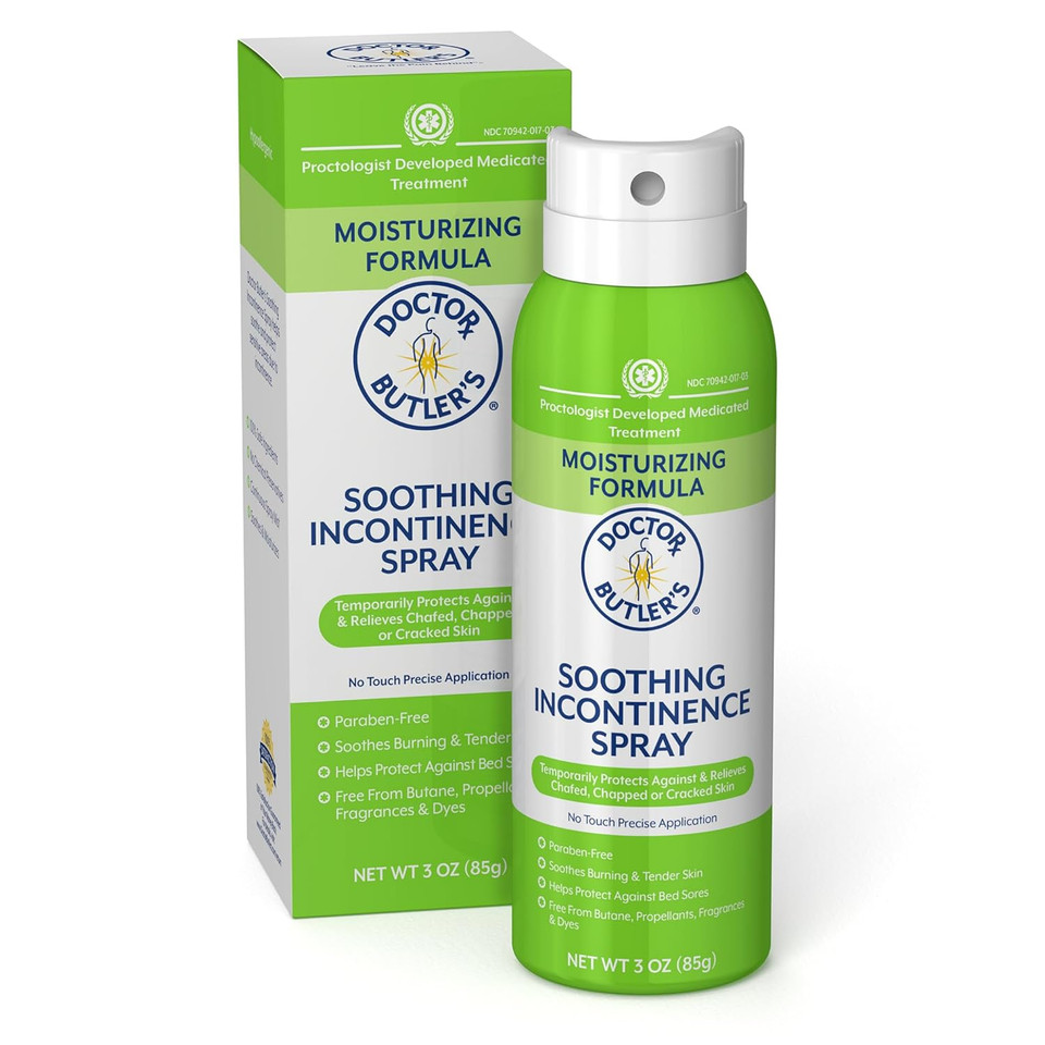 Doctor ButlerS Soothing Incontinence Spray - Barrier Spray For Incontinence With Touchless Application To Help Protect Sensitive Irritated Skin Caused By Adult Incontinence (3 Oz) Doctor ButlerS Soothing Incontinence Spray - Barrier Spray For Incontinence With Touchless Application To Help Protect Sensitive Irritated Skin Caused By Adult Incontinence (3 Oz)