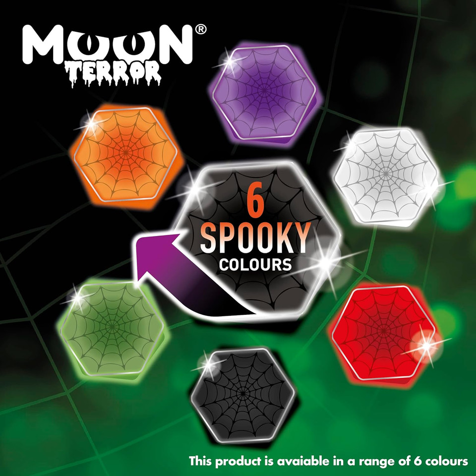 Halloween Glitter Shakers By Moon Terror - Midnight Black - Sfx Make Up, Festival Glitter For Face Body Hair, Special Effects Make Up - 0.17G
