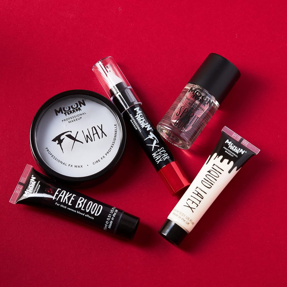 Pro Fx Halloween Special Effects Make Up Kit 1 - Fake Blood, Liquid Latex, Modelling Wax, Spirit Gum, Sfx Make Up