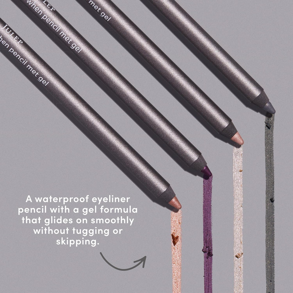 Julep 3Pc Set: Eyeshadow 101 Crème-To-Powder Eyeshadow Stick Duo In Beachy & Smoky Tawny Matte + When Pencil Met Gel Long-Lasting Eyeliner Pencil In Clay Matte - Blendable, Smudge-Resistant Makeup