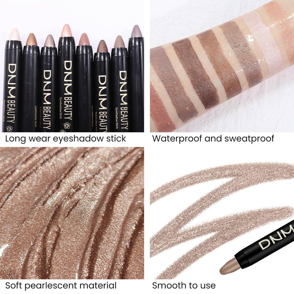 Kaely 2Pcs Cream Eyeshadow Sticks Set For Eyes Waterproof,Rose Shimmer & Desert Matte Eye Shadow Stick Pencil Pen Bulk Sombras En Crema Para Ojos 27+28