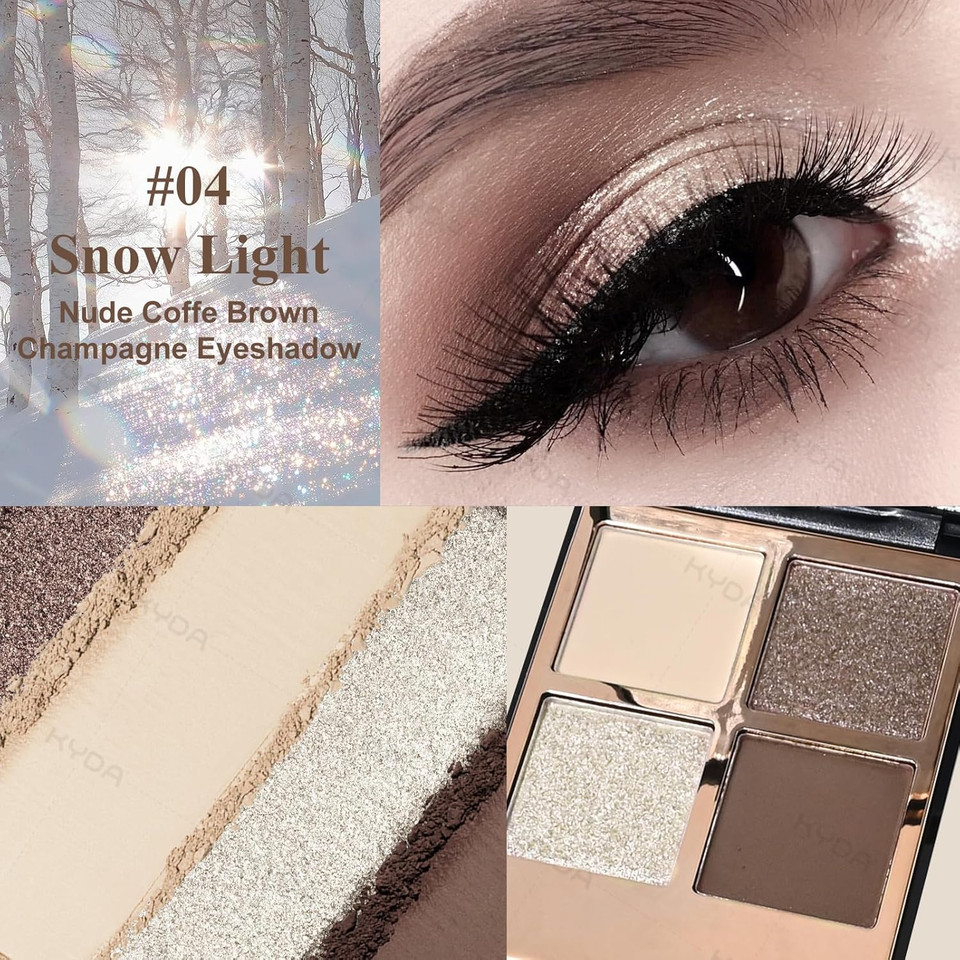 Kyda 4 Colors Apricot Eyeshadow Palette, Nude Apricot Brown Eyes Shadow, Shimmer Golden Champagne Eyes Glitters, Warm-Toned Eyeshadow With Ultra-Fine Silky Finish, High Pigment Eyes Makeup Kyda 4 Colors Apricot Eyeshadow Palette, Nude Apricot Brown Eyes Shadow, Shimmer Golden Champagne Eyes Glitters, Warm-Toned Eyeshadow With Ultra-Fine Silky Finish, High Pigment Eyes Makeup