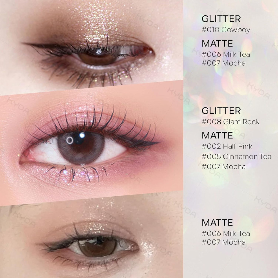 Kyda Single Glitter Eyeshadow, Pale Champagne Sheer Glow Eyeshadow, Ultra-Fine Lightweight Powder, Multiuse Blendable Formula, Daily Glossy Eyes Makeup, Weaving Maid Kyda Single Glitter Eyeshadow, Pale Champagne Sheer Glow Eyeshadow, Ultra-Fine Lightweight Powder, Multiuse Blendable Formula, Daily Glossy Eyes Makeup, Weaving Maid