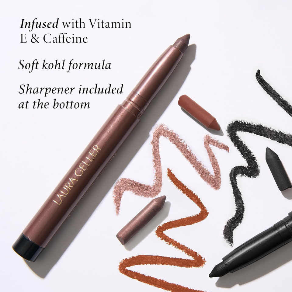 Laura Geller New York Kajal Longwear Kohl Eyeliner Pencil - Deep Charcoal Kohl - Caffeine And Vitamin E - Smooth & Blendable Liner - Built-In Sharpener Laura Geller New York Kajal Longwear Kohl Eyeliner Pencil - Deep Charcoal Kohl - Caffeine And Vitamin E - Smooth & Blendable Liner - Built-In Sharpener